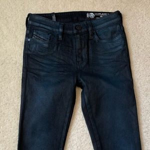 Diesel skinzee dark blue wax coated denim NWOT